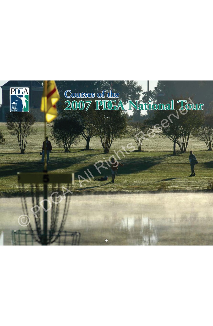 Cover of the 2007 PDGA National Tour calendar titled Courses of the 2007 PDGA National Tour